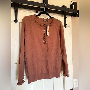 Brand BTFBM, Soft Brown Women’s Long Sleeve Sweater,size Large. Brand new w/tags